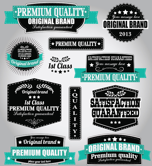 retro premium chất lượng nhãn với ribbon vector