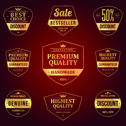 conjunto de vector de premium retro calidad venta etiquetas