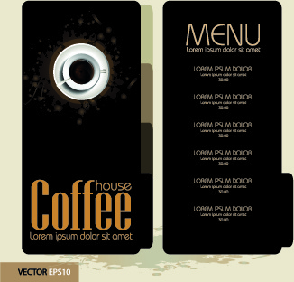 projeto de café menu estilo retro