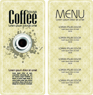 Kawa menu design w stylu retro