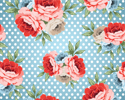 Retro Styles Roses Seamless Pattern Vector