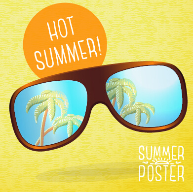 Retro Sommer Werbung Plakat-Vektor-set