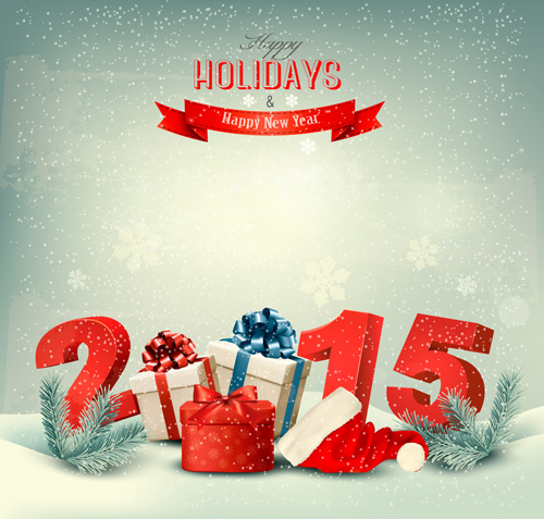 Retro15 New Year Holiday Vector Background