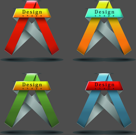 fita forma logotipos design elementos vector