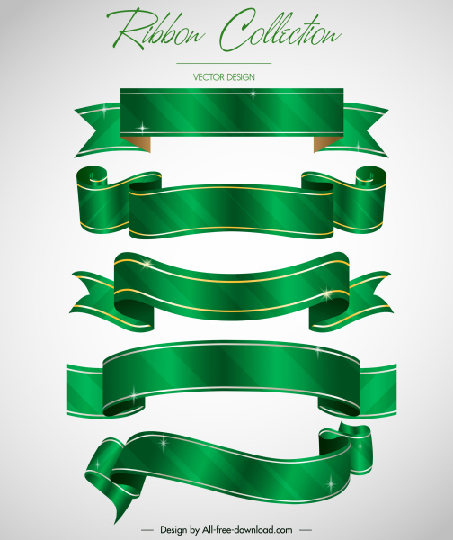 cinta plantillas modernas verde 3d en blanco bosquejo