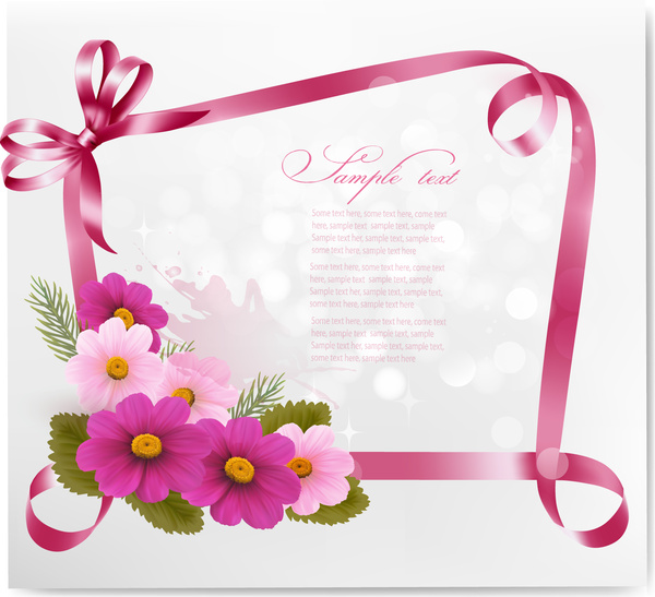 лента с поздравительной открытки Векторный цветок