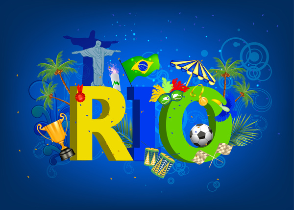 Олимпийских игр 2016 Рио баннер плакат шаблон