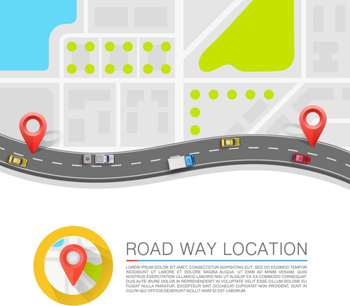 Carretera camino ubicacion Navigation template vector