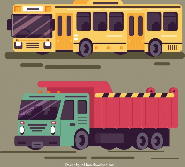 elementos de diseño de carreteras autobús los iconos de camión