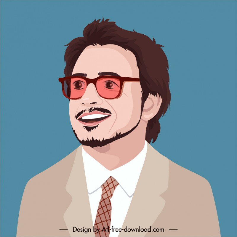 Robert Downey acteur dessin animé portrait