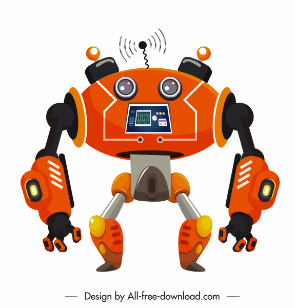 robot ikon bentuk modern warna-warni