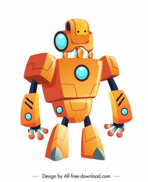 icône de modèle de robot brillant forme moderne d'androïde de conception