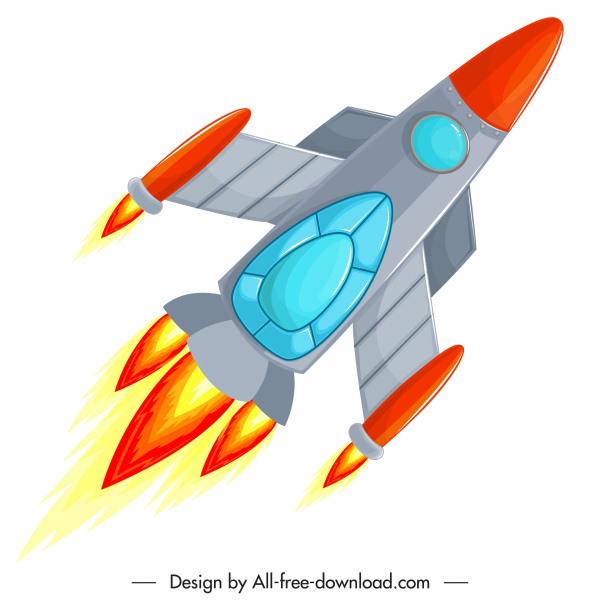 로켓 그림 스케치 급증 색 현대적인 디자인