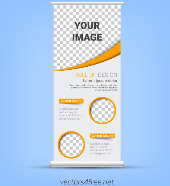 roll up banner template vettoriale