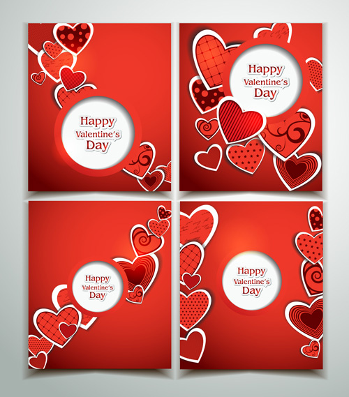 romantico San Valentino felice carte vettoriale
