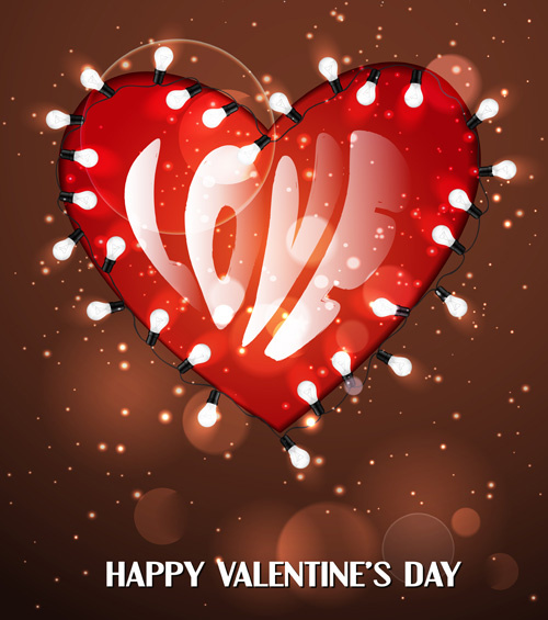 hari happy valentine romantis kartu vektor