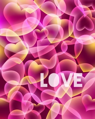 hati romantis valentine latar belakang vektor gratis