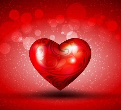hati romantis valentine hari latar belakang vektor