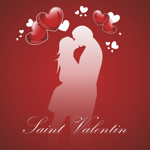 cinta romantis latar belakang dengan vektor valentine