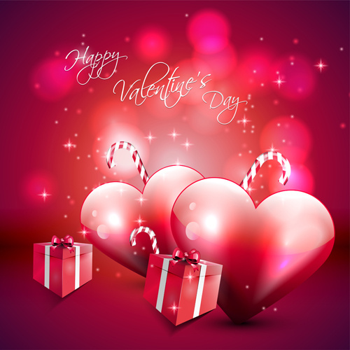 Romantic Love Background With Valentine Vector