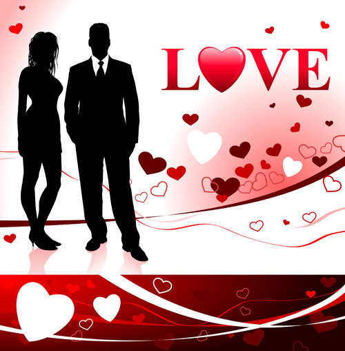 Romantic Lovers Card Vector Romantic Lovers Card Vector