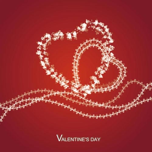arte de fondo de vectores de corazones de San Valentín romántico