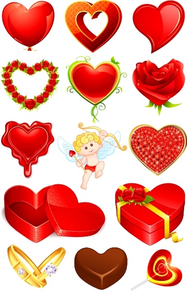 romantik sevgililer39'lar günü kalp şeklinde hediye kutusu vektörü