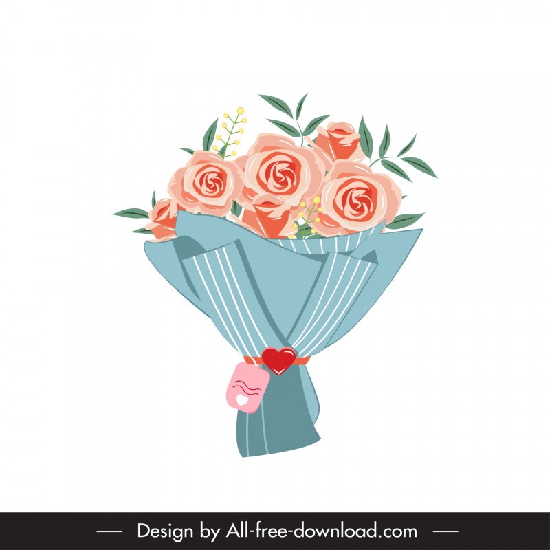 букет розы икона элегантный классический эскиз