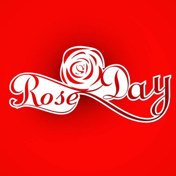 día color de rosa para la ilustración de vector de San Valentín semana colorida tipografía texto