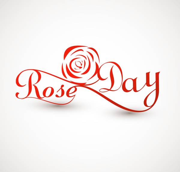 Róża dzień valentine tydzień typografii kolorowy tekst wektor ilustracja