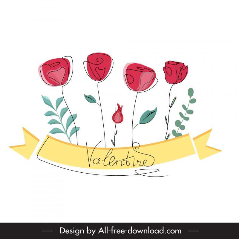 Icono de signo de San Valentín rosa Classic Elegant Handdrawn Outline