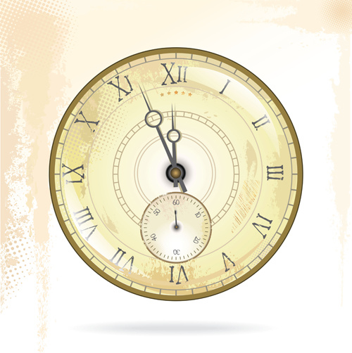 Round Clock Vintage Styles Vector