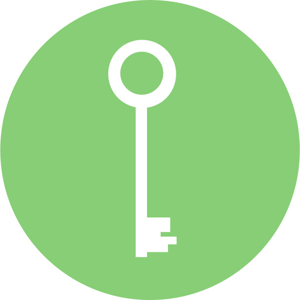 ícone de chave redonda