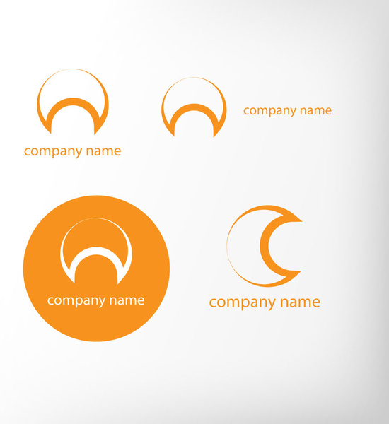круглый дизайн вектор оранжевый логотип