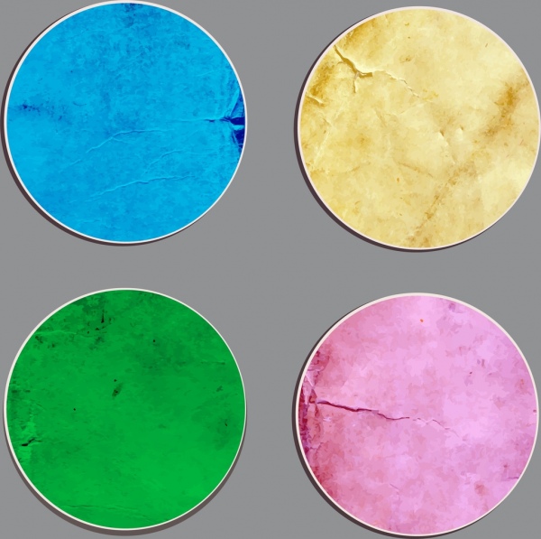 runde aufkleber sammlung farbiger retro - dekoration