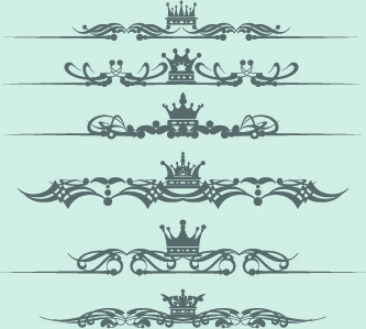 王冠装飾ベクトル3