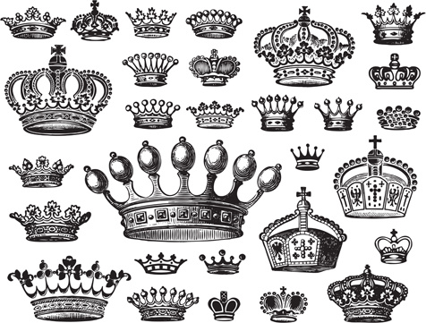 königliche Krone Vintage-Design Vektoren