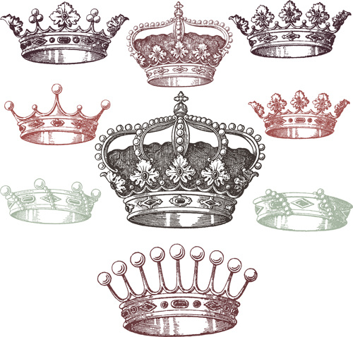 vettori di design vintage Royal crown