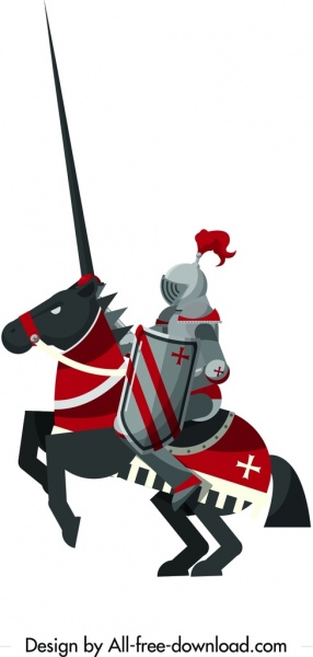 décor royal de cheval d'armure d'icône d'icône