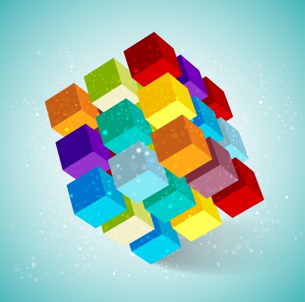 rubikcube ไอคอนสีสันสดใสแบบ 3 มิติ