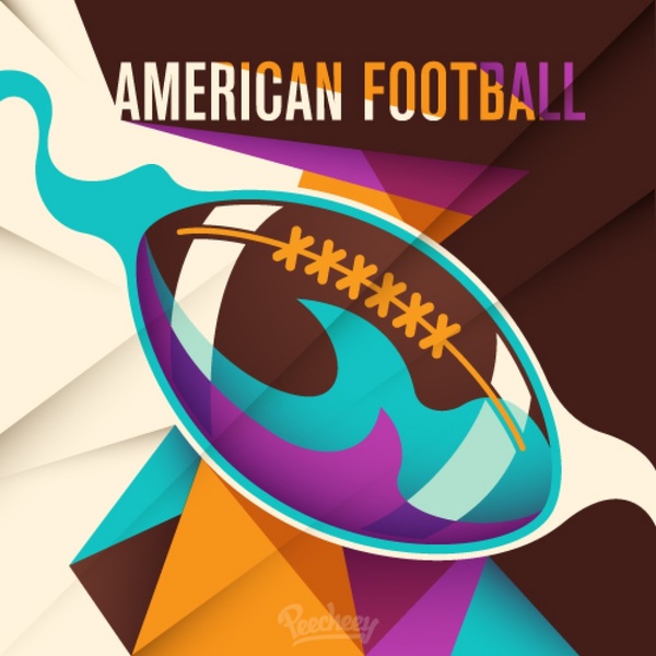 橄欖球抽象海報