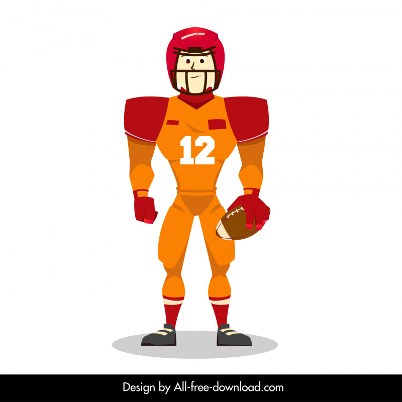 Rugby Player Icon Cartoon Character Sketch Rugby Player Icon Cartoon Character Sketch