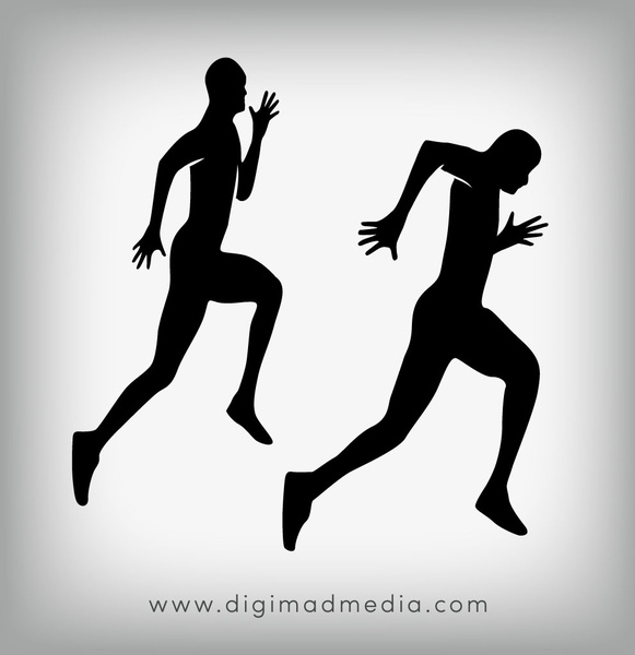 Runners Silhouette Vector Design