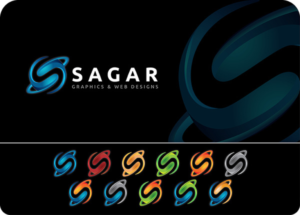 design de logotipo 3d letra s