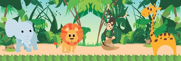 animaux de la jungle de safari