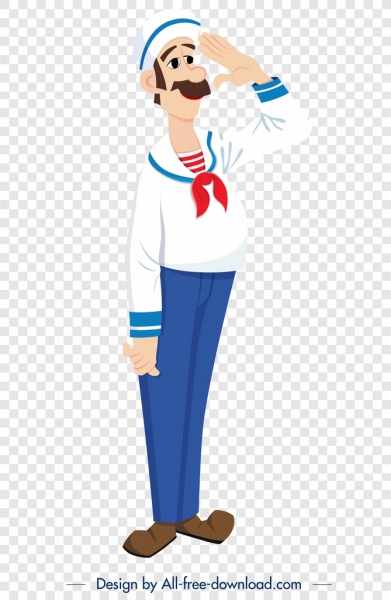 Sailor Icon Funny Colored Cartoon Character-vector Cartoon-free Vector Free  Download