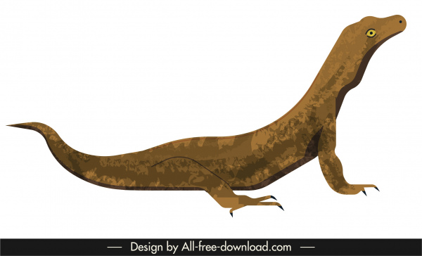 蜥蜴动物图标3D设计卡通素描