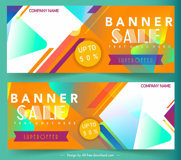 template banner penjualan dekorasi abstrak modern berwarna-warni