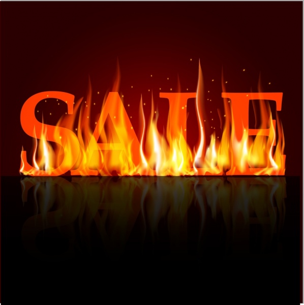 vendita banner 3d rosso testo estrema fuoco icona