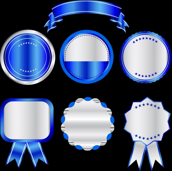 modifiche di vendita di modelli lucidi blu isolamento di forme varie